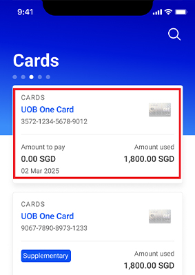Select your card